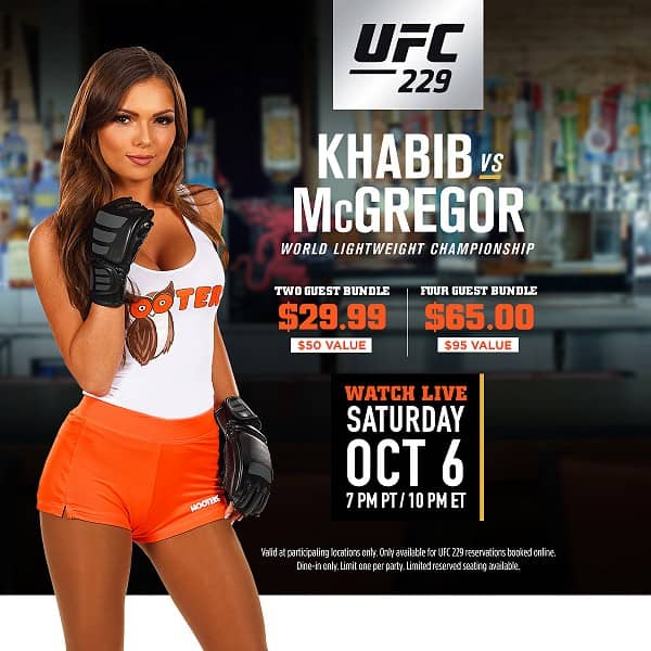 Hooters to Show UFC 229