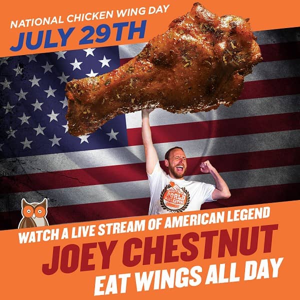 How Many Wings Will Joey Eat on National Chicken Wing Day?